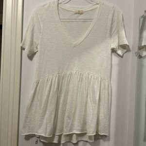 T.la white short sleeve peplum teeshirt size XS